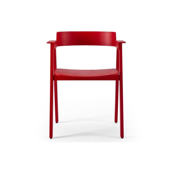 Piros tölgyfa karfás étkezőszék Flip – Gazzda-image-2