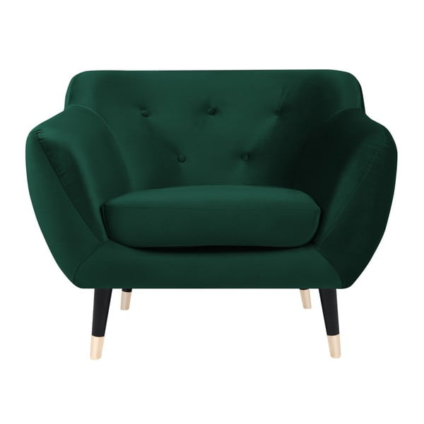 Amelie zöld fotel fekete lábakkal - Mazzini Sofas