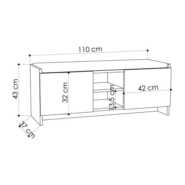 Zulla barna cipősszekrény / pad - Homitis-image-3