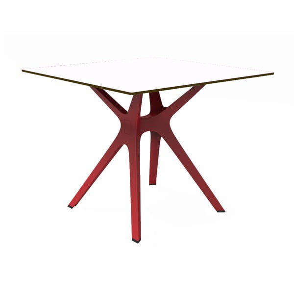 Vela étkezőasztal fekete lábakkal és fehér asztallappal, 90 x 90 cm - Resol