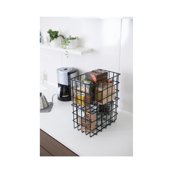 Tower Compact fekete egymásra rakható tároló kosár - YAMAZAKI-image-3