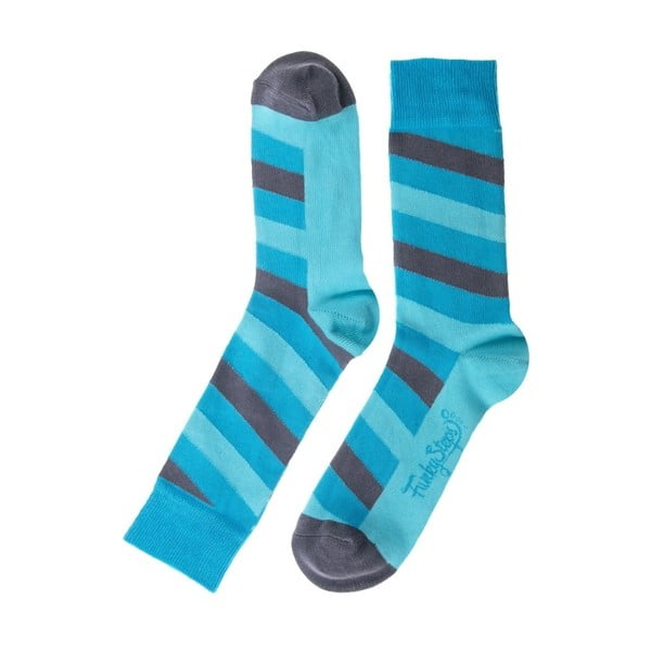 Stripes kék zokni, mérete 39 – 45 - Funky Steps