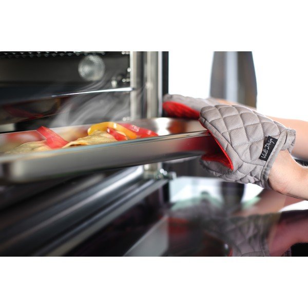 Hot Touch szürke-piros szilikonos pamut edényfogó - Vialli Design-image-1