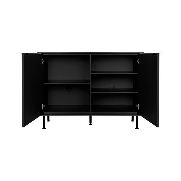 Fekete komód kábellyukkal 120x88x50 cm Suumo – noo.ma-image-3