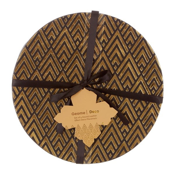 Műbőr-karton tányéralátét készlet 4 db-os ø 25 cm Geome – Premier Housewares-image-3