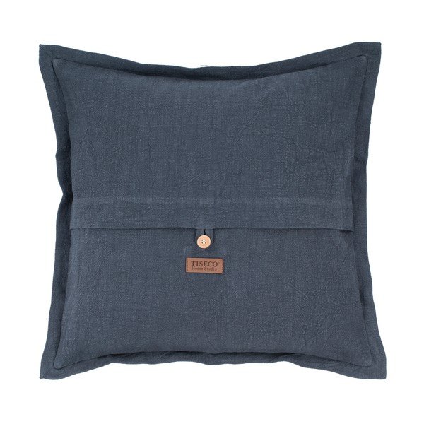 Sötétkék lenkeverék díszpárna, 45 x 45 cm - Tiseco Home Studio-image-1