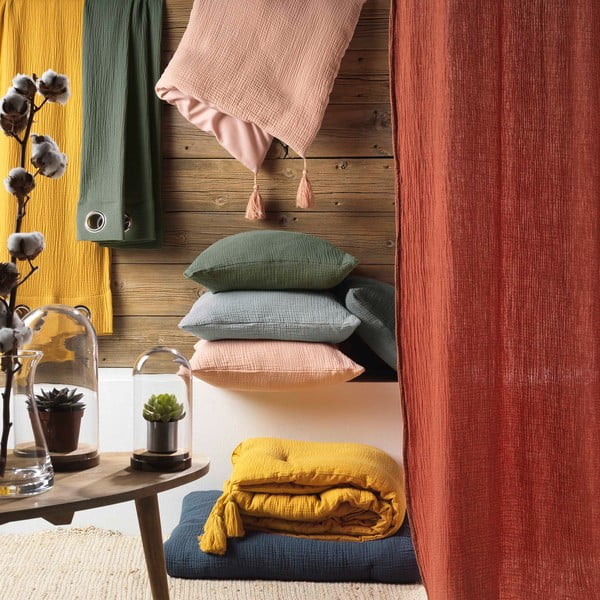 Világoszöld kétszemélyes-hosszabbított muszlin ágyneműhuzat 240x260 cm Angelia – douceur d'intérieur-image-3