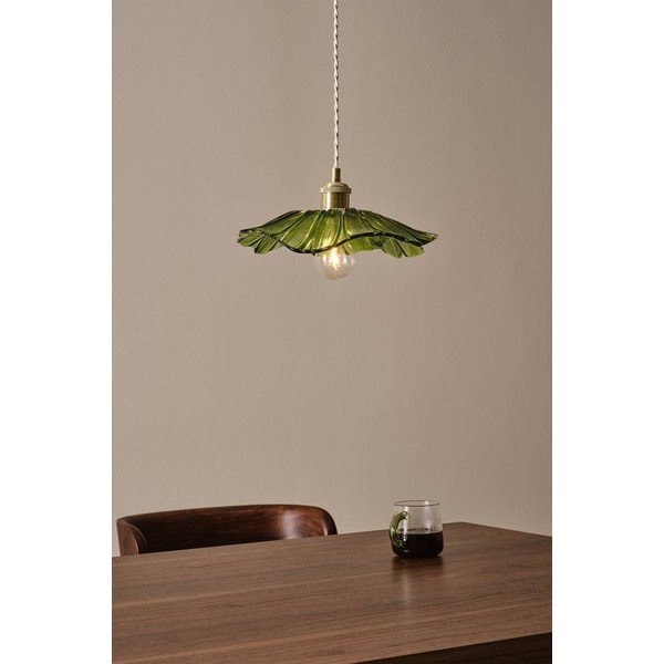 Zöld-aranyszínű üveg függőlámpa ø 30 cm Nugget – Jotex-image-1