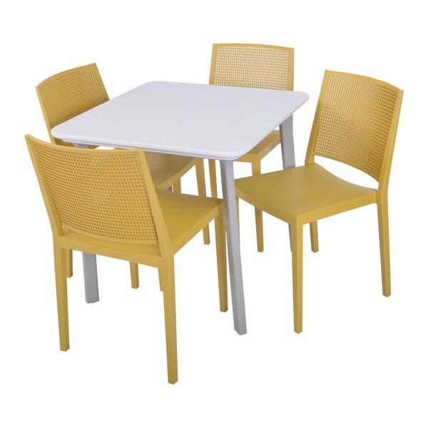 Sárga műanyag kerti szék Grid – Rojaplast-image-4