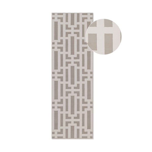 Szürke-krémszínű futószőnyeg 80x240 cm Perles Onyx – Elle Decoration