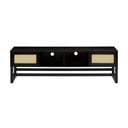 Jolene fekete borovi fenyő TV-állvány rattan ajtókkal - Støraa