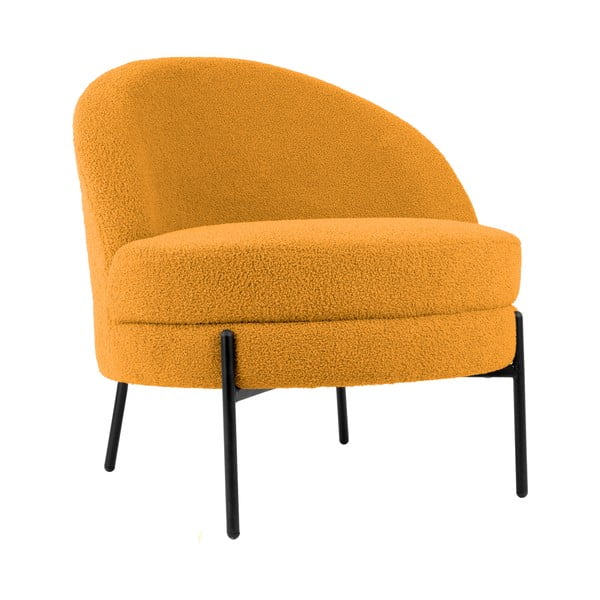 Okkersárga buklé fotel Noble – Leitmotiv