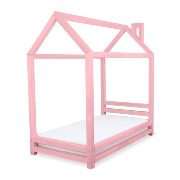 Happy rózsaszín fenyő gyermekágy, 80 x 160 cm - Benlemi