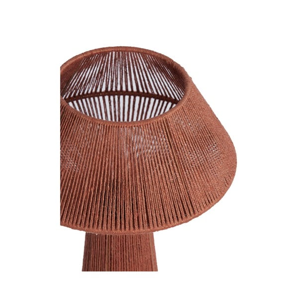 Piros asztali lámpa juta búrával (magasság 47 cm) Fugia – Light & Living-image-1