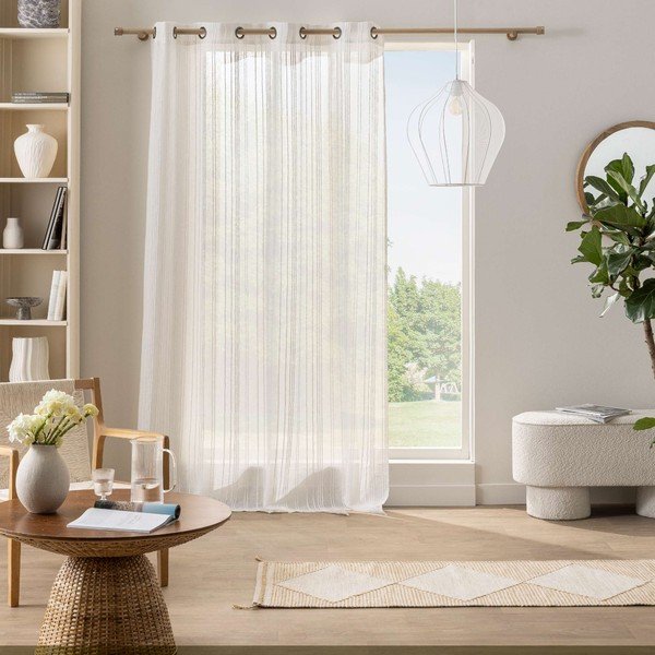 Fehér függöny 140x260 cm Zaho – douceur d'intérieur-image-1