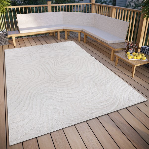 Krémszínű kültéri szőnyeg 194x290 cm – Elle Decoration-image-1