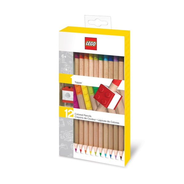 Stationery 12 db-os ceruzakészlet kocka formájú dísszel - LEGO®-image-1