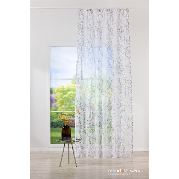 Fehér-szürke átlátszó függöny 300x260 cm Olivia – Mendola Fabrics-image-2
