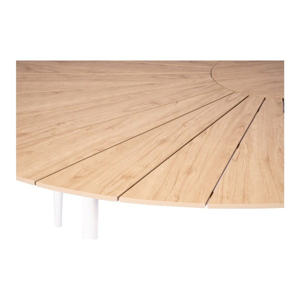 4 db fehér étkezőszék Jaanna és természetes asztal Marienlist - Bonami Essentials-image-2