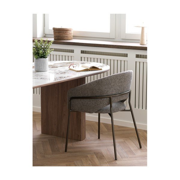 Szürke acél karfás étkezőfotel Costa – House Nordic-image-2