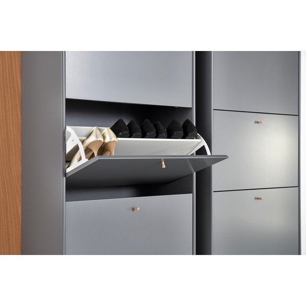 Szürke billenő ajtós cipőtartó Mistral - Hammel Furniture-image-1