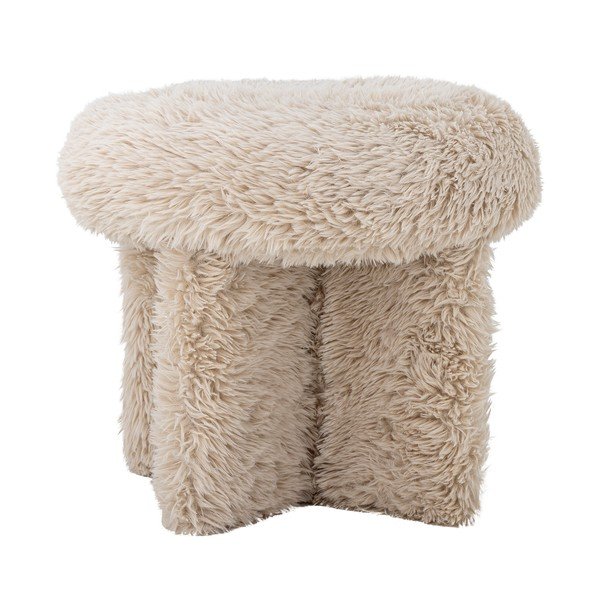 Bézs műszőrme puff Frikka – Bloomingville