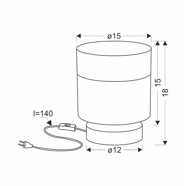 Fekete asztali lámpa textil búrával (magasság 18 cm) Porto – Candellux Lighting-image-2