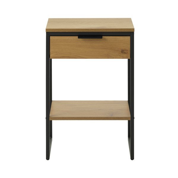 Tárolóasztal tölgyfa dekorral 30x40 cm Cesura – Unique Furniture
