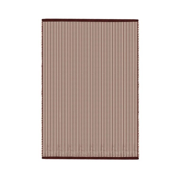 Borvörös-natúr színű kézi szövésű gyapjú szőnyeg 140x200 cm Talo – noo.ma