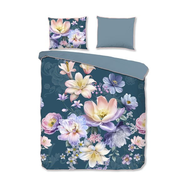 Kék kétszemélyes-hosszabbított pamut-szatén ágyneműhuzat 200x220 cm Mirery – Descanso