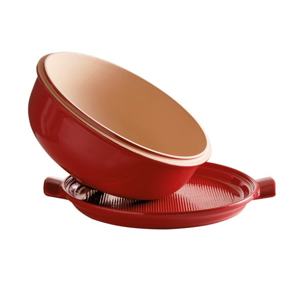 Piros kerek kerámia kenyérsütő forma - Emile Henry-image-3