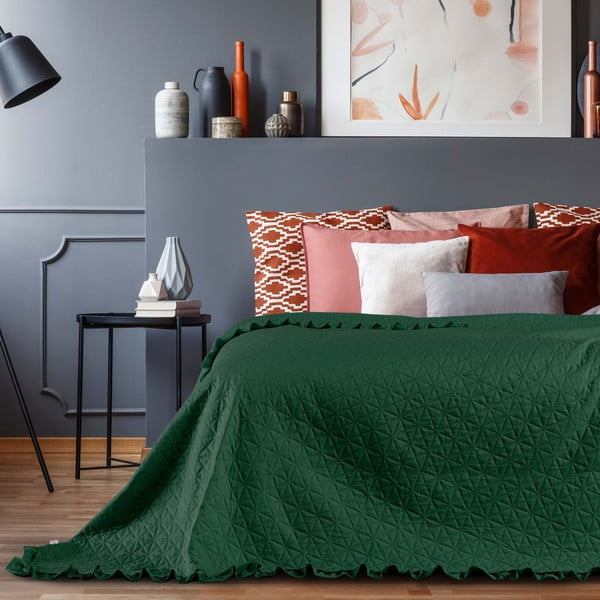 Tilia zöld ágytakaró, 240 x 220 cm - AmeliaHome