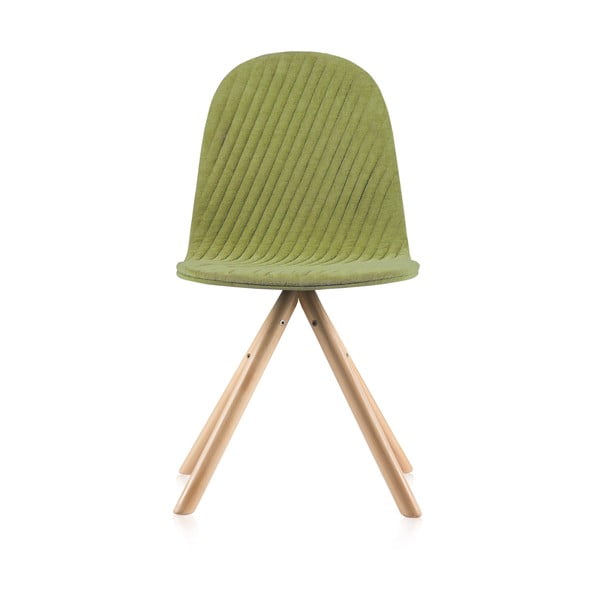 Mannequin Stripe világoszöld szék natúr lábakkal - Iker