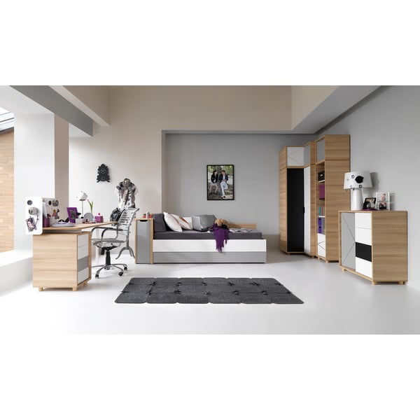 Evolve kisszekrény szürke ajtóval, egyszemélyes ágyhoz - Vox-image-2