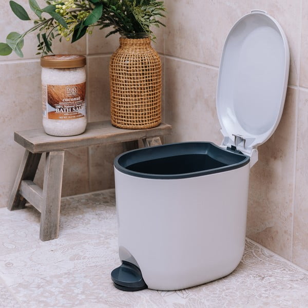 Fehér műanyag pedálos szemetes 3,5 l Mode – Addis-image-2