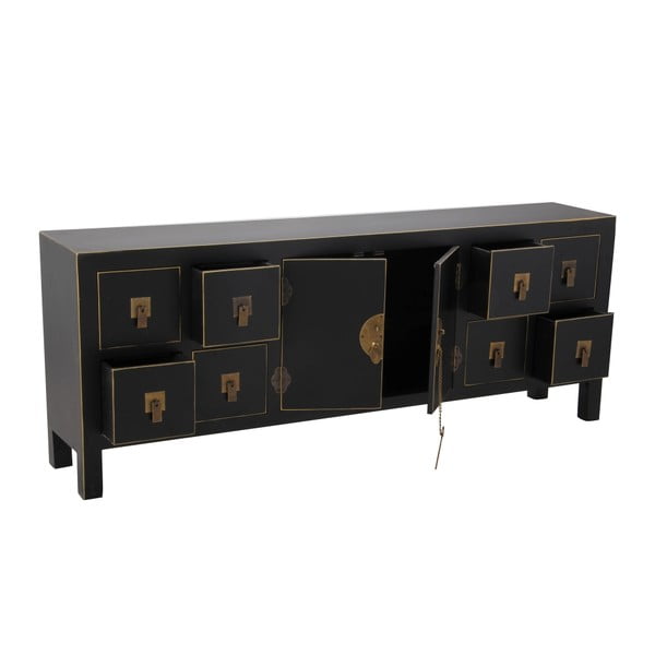 Fekete alacsony komód 130x50,5 cm Oriente – Ixia-image-1