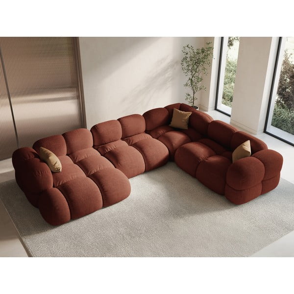 Téglavörös sarokkanapé (jobb oldali-U alakú) Loretto – Cosmopolitan Design-image-1