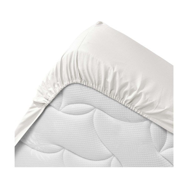 Fehér gumis bio pamut lepedő 140x190 cm Biolina – douceur d'intérieur-image-3