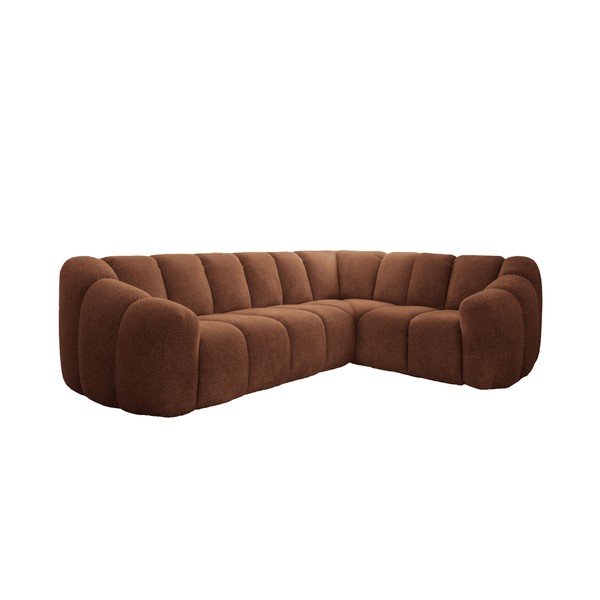 Terrakotta színű sarokkanapé (jobb oldali-L alakú) Shell – Miuform