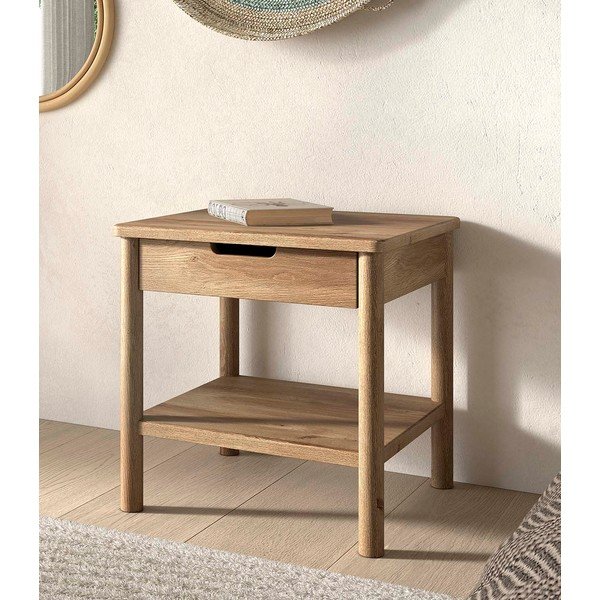 Natúr színű tölgyfa éjjeliszekrény Olive – Vipack-image-1