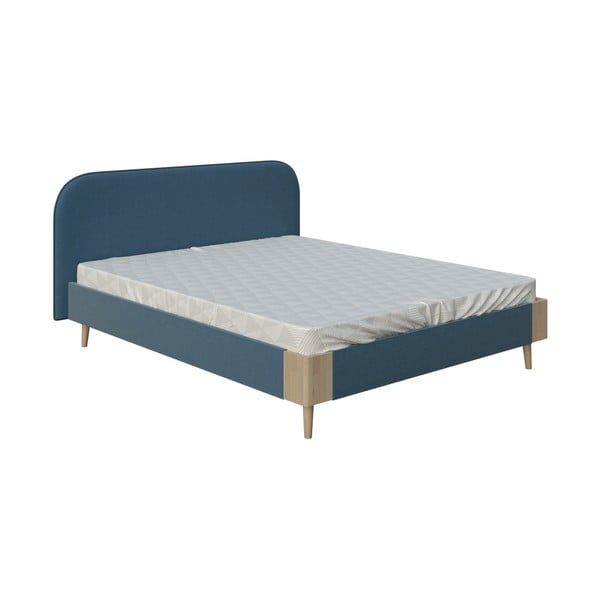 Lagom Plain Soft kék kétszemélyes ágy, 140 x 200 cm - AzAlvásért