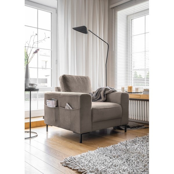 Barna kordbársony fotel Lofty Lilly – Miuform-image-2