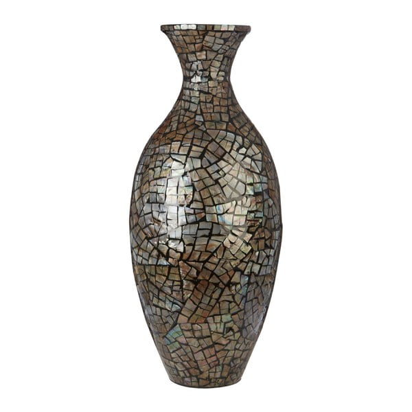 Crackle Mosaic bambuszváza, kagylóhéj díszítéssel, 65 cm magas - Premier Housewares