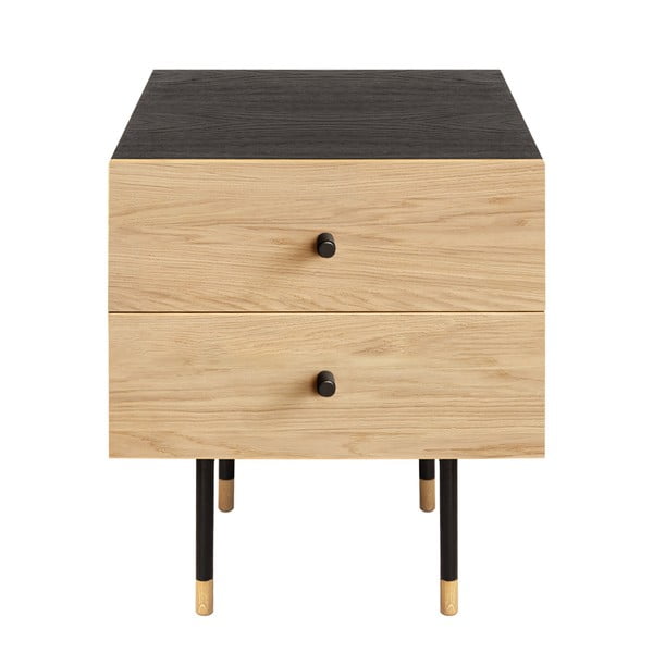 Natúr színű éjjeliszekrény tölgyfa dekorral Jugend – Woodman