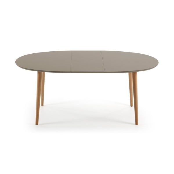 Oakland szürke ovális bővíthető étkezőasztal, 140 x 90 cm - Kave Home-image-2