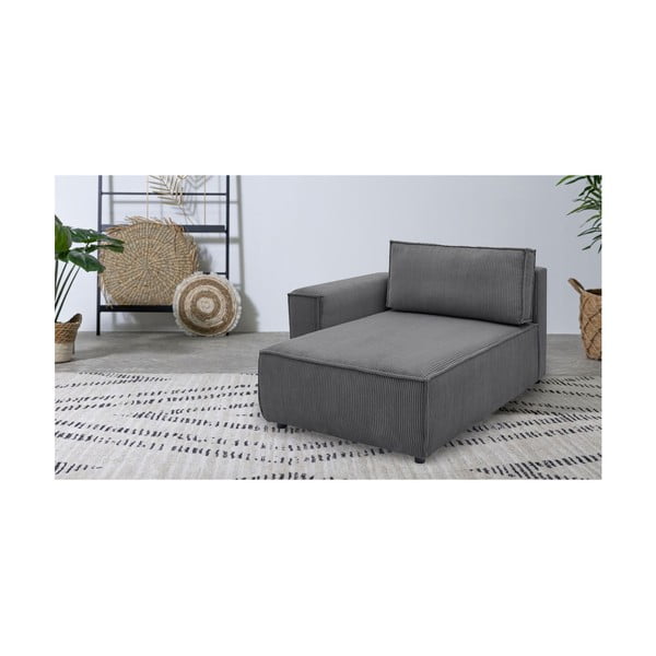 Sötétszürke kordbársony kanapé modul (bal oldali) Nihad modular – Bobochic Paris-image-1