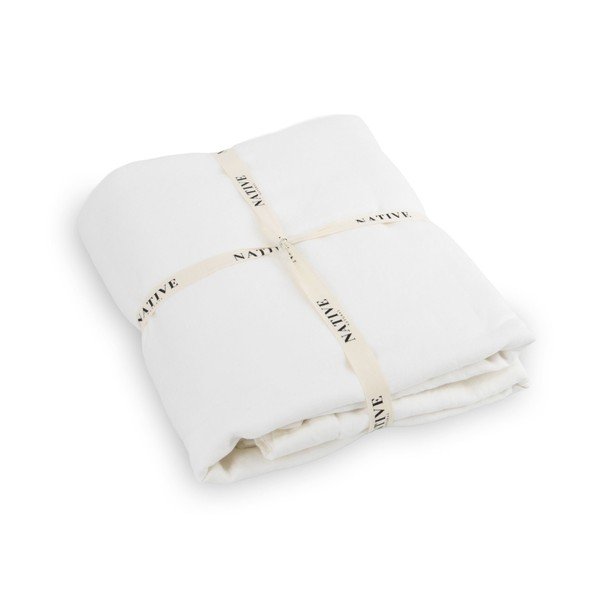 Fehér kétszemélyes len ágyneműhuzat 200x200 cm Blanco – Native Natural-image-3