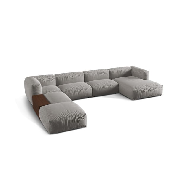 Világosszürke moduláris sarokkanapé (bal oldali-U alakú) Martina – Micadoni Home-image-1