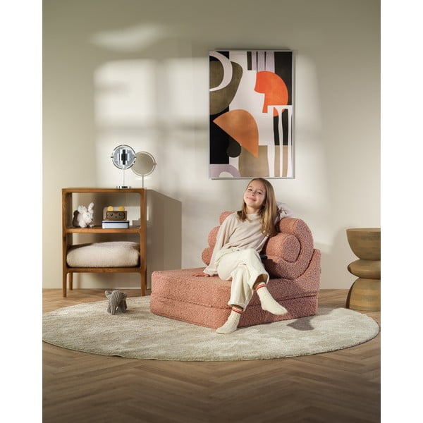 Rózsaszín buklé gyerek fotel Flipster – Wigiwama-image-3