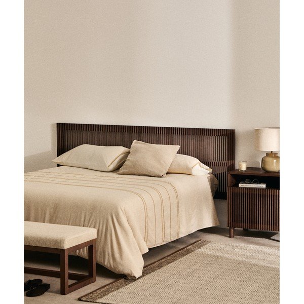 Sötét natúr színű kőrisfa ágytámla 195x70 cm Beyla – Kave Home-image-1